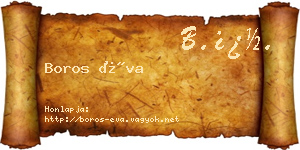 Boros Éva névjegykártya
